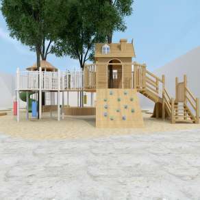 现代儿童滑滑梯3D模型下载